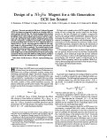 Cover page: Design of a Nb3Sn Magnet for a 4th Generation ECR Ion Source