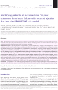 Cover page: Identifying patients at increased risk for poor outcomes from heart failure with reduced ejection fraction: the PROMPT‐HF risk model