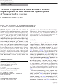 Cover page: The effects of applied water at various fractions of measured evapotranspiration on water relations and vegetative growth of Thompson Seedless grapevines