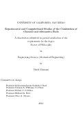 Cover page: Experimental and Computational Studies of the Combustion of Classical and Alternative Fuels