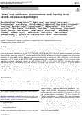 Cover page: Primary brain calcification: an international study reporting novel variants and associated phenotypes