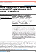 Cover page: Clonal hematopoiesis of indeterminate potential, DNA methylation, and risk for coronary artery disease