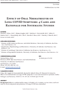 Cover page: Effect of Oral Nirmatrelvir on Long COVID Symptoms: 4 Cases and Rationale for Systematic Studies