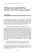 Cover page: Will Big Trotter Reclaim His Place? The Role of the Wolf in Navajo Tradition