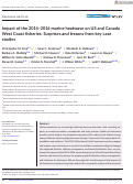 Cover page: Impact of the 2014–2016 marine heatwave on US and Canada West Coast fisheries: Surprises and lessons from key case studies