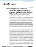 Cover page: Losing ground: projections of climate-driven bloom shifts and their implications for the future of Californias almond orchards.