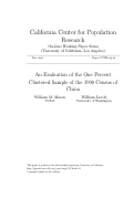 Cover page: An Evaluation of the One Percent Clustered Sample of the 1990 Census of China