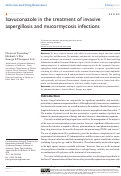 Cover page: Isavuconazole in the treatment of invasive aspergillosis and mucormycosis infections