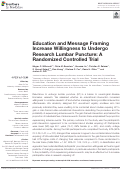 Cover page: Education and Message Framing Increase Willingness to Undergo Research Lumbar Puncture: A Randomized Controlled Trial