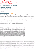 Cover page: Genetically engineered minipigs model the major clinical features of human neurofibromatosis type 1