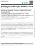 Cover page: Perceived COVID-19 risk and testing experiences in the San Ysidro U.S./Mexico border region