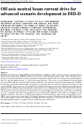 Cover page: Off-axis neutral beam current drive for advanced scenario development in DIII-D