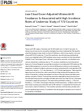 Cover page: Low Cloud Cover-Adjusted Ultraviolet B Irradiance Is Associated with High Incidence Rates of Leukemia: Study of 172 Countries