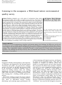 Cover page: Listening to the occupants: a web-based indoor environmental quality survey