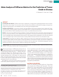 Cover page: Meta-Analysis of Diffusion Metrics for the Prediction of Tumor Grade in Gliomas