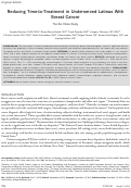 Cover page: Reducing time‐to‐treatment in underserved Latinas with breast cancer: The Six Cities Study