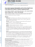 Cover page: Inaccurate Language Interpretation and Its Clinical Significance in the Medical Encounters of Spanish-speaking Latinos