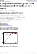 Cover page: Corrigendum: Methodology and search for superconductivity in the La–Si–C system