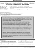 Cover page: Impact of Superstorm Sandy on Medicare Patients’ Utilization of Hospitals and Emergency Departments