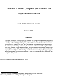 Cover page: The Effect of Parents' Occupation on Child Labor and School Attendance in Brazil