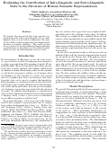 Cover page: Evaluating the Contribution of Intra-Linguistic and Extra-Linguistic Data to the Structure of Human Semantic Representations