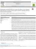 Cover page: Randomized controlled field trial to assess the efficacy of an intranasal Moraxella bovis cytotoxin vaccine against naturally occurring infectious bovine keratoconjunctivitis.