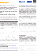 Cover page: Evaluating the Impact of Language Concordance on Coronavirus Disease 2019 Contact Tracing Outcomes Among Spanish-Speaking Adults in San Francisco Between June and November 2020