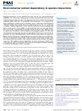 Cover page: Environmental context dependency in species interactions