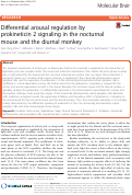 Cover page: Differential arousal regulation by prokineticin 2 signaling in the nocturnal mouse and the diurnal monkey