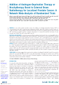 Cover page: Addition of Androgen-Deprivation Therapy or Brachytherapy Boost to External Beam Radiotherapy for Localized Prostate Cancer: A Network Meta-Analysis of Randomized Trials.