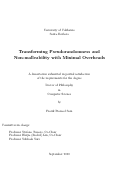 Cover page: Transforming Pseudorandomness and Non-malleability with Minimal Overheads