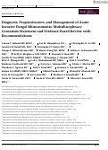 Cover page: Diagnosis, Prognosticators, and Management of Acute Invasive Fungal Rhinosinusitis: Multidisciplinary Consensus Statement and Evidence‐Based Review with Recommendations