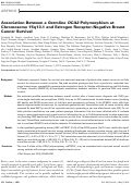 Cover page: Association Between a Germline OCA2 Polymorphism at Chromosome 15q13.1 and Estrogen Receptor–Negative Breast Cancer Survival