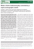 Cover page: Water column methanotrophy controlled by a rapid oceanographic switch