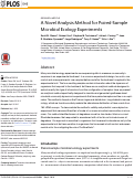 Cover page: A Novel Analysis Method for Paired-Sample Microbial Ecology Experiments