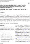 Cover page: Reactivity of Health-Related Quality of Life to Perceived Stress: The Buffering Role of Psychosocial Resources in a Longitudinal Study of Adults with and Without HIV