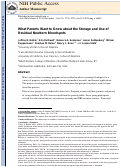 Cover page: What parents want to know about the storage and use of residual newborn bloodspots