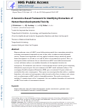 Cover page: A genomics-based framework for identifying biomarkers of human neurodevelopmental toxicity.