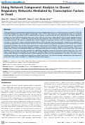 Cover page: Using Network Component Analysis to Dissect Regulatory Networks Mediated by Transcription Factors in Yeast