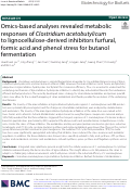 Cover page: Omics-based analyses revealed metabolic responses of Clostridium acetobutylicum to lignocellulose-derived inhibitors furfural, formic acid and phenol stress for butanol fermentation