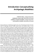 Cover page: Introduction: Conceptualizing Archipelagic Mobilities