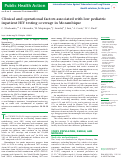 Cover page: Clinical and operational factors associated with low pediatric inpatient HIV testing coverage in Mozambique