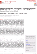 Cover page: Carriage and Subtypes of Foodborne Pathogens Identified in Wild Birds Residing near Agricultural Lands in California: a Repeated Cross-Sectional Study