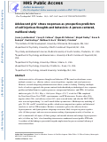 Cover page: Adolescent girls’ stress responses as prospective predictors of self-injurious thoughts and behaviors: A person-centered, multilevel study