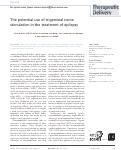 Cover page: The potential use of trigeminal nerve stimulation in the treatment of epilepsy