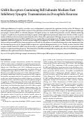 Cover page: GABA receptors containing Rdl subunits mediate fast inhibitory synaptic transmission in Drosophila neurons.