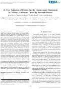 Cover page: In Vitro Validation of Patient-Specific Hemodynamic Simulations in Coronary Aneurysms Caused by Kawasaki Disease