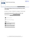 Cover page: Neuropsychological functioning following a spinal cord injury