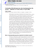 Cover page: Commentary: Microbial panaceas: does development have the answer? – reflections on Cowan, Dinan, &amp; Cryan (2020)