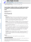 Cover page: Social–cultural, traditional beliefs, and health system barriers of hepatitis B screening among Hmong Americans: A case study